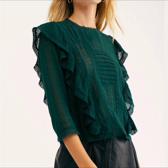 Free People ruffled blouse S - Picture 1 of 5